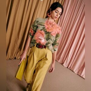 Sezane Fleur Jumper Sweater Mohair and Wool Size XS